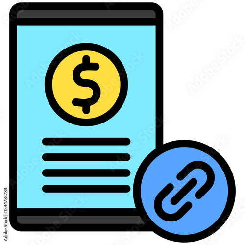 Payment Link outline color, mini illustration icon. use for modern concept, print, UI, UX kit, web and app development. Vector related to product offering, marketing, business.