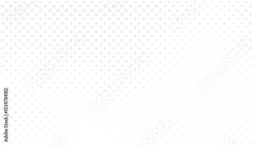 Subtle Grey Dot Halftone Pattern Fading to White Background, Ideal for Modern Design Projects and Digital Presentations, Simple Elegant Gradient Graphic Element 180