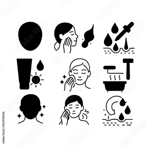 Black icon Apply a facial mask, apply a cream to treat enlarged pores, and drop a drop of sunscreen serum