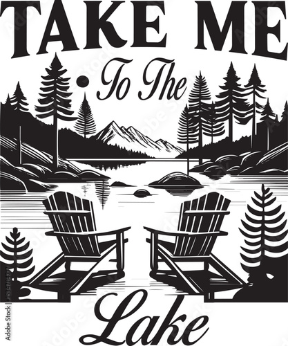 Take Me To The Lake, Lake SVG design.