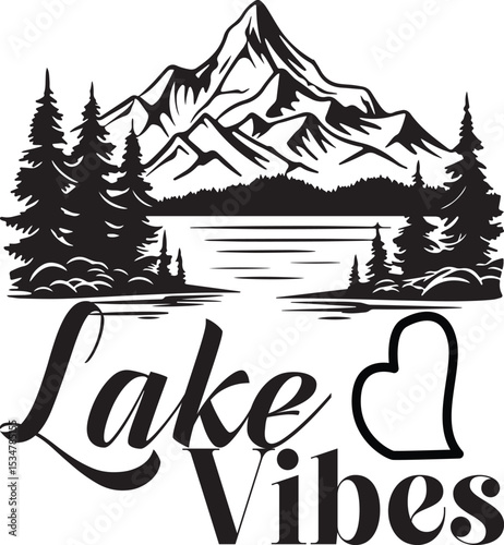Lake Vibes, Lake SVG design.