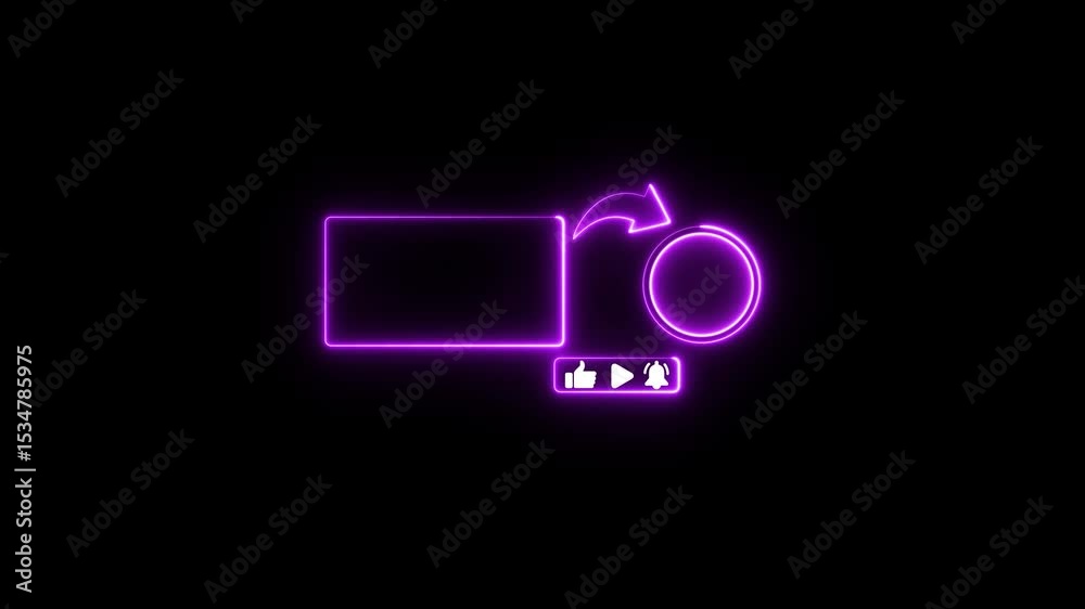 Neon End screen background. Subscribe button and outro for gaming and video channels You tube End screen Outro Card subscribe to my channel. Video end intro frame icon animation concept on background.