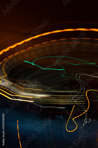 Long camera exposures of artificial light sources at night