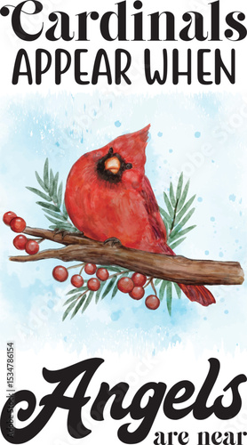 cardinals appear when angels are near, kitchen towel svg design