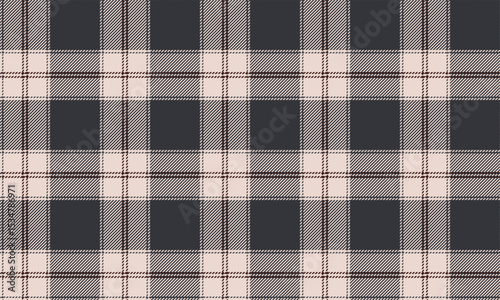 Seamless plaid fabric, black, cream, brown, for clothes, skirts and pants, casual wear, pajamas, blankets, adding a simple and elegant style that suits every occasion.