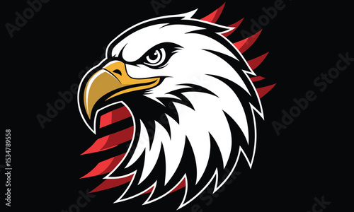 Powerful bald eagle head mascot logo design