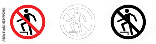 No stepping on surface sign in vector format