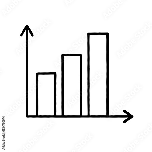 Bar chart with rising columns — represents business growth