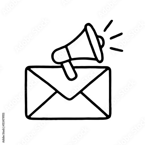 Megaphone on envelope — represents email marketing and promotions