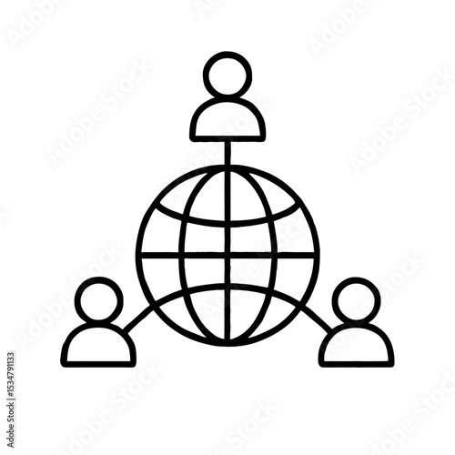 Globe with people — represents global team and international networking