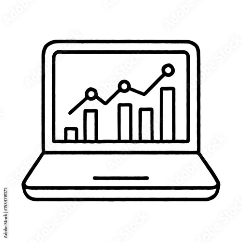 Laptop with analytics chart — represents business data and digital reports