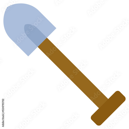 Shovel Flat Icon, Mining Icon Concept in Flat design style vector illustration