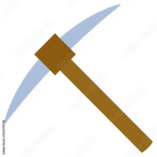 Pickaxe Flat Icon, Mining Icon Concept in Flat design style vector illustration