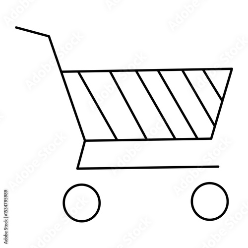 Shopping cart line vector
