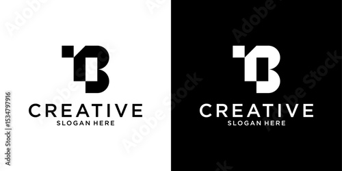 TB or BT initial letter logo design vector