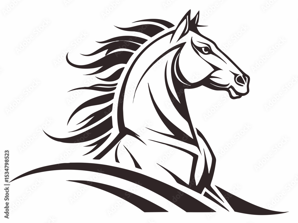 custom made wallpaper toronto digitalDynamic Horse with Horseshoe, Symbol of Luck and Fortune