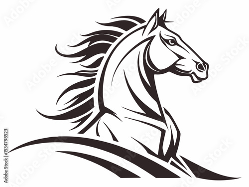 Wallpaper Mural Dynamic Horse with Horseshoe, Symbol of Luck and Fortune Torontodigital.ca