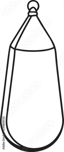 punching bag outline vector illustration, line art