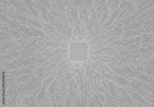 Abstract Circuit Board Technology Background Grey Hues Electronic Design Microchip Pattern