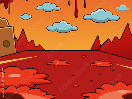 landscape view with blood