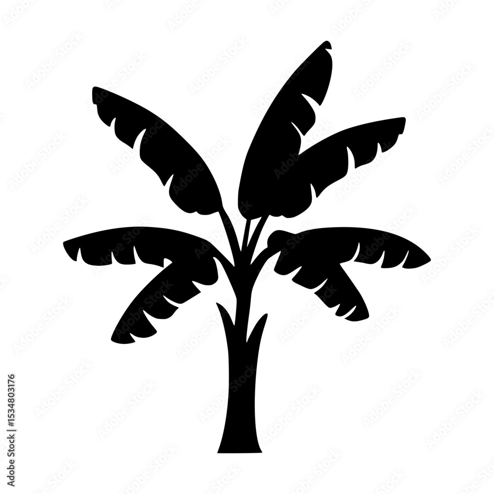 Fototapeta premium Black Palm Tree Silhouette Icon