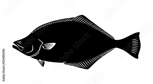 Silhouette Flatfish Graphic Icon