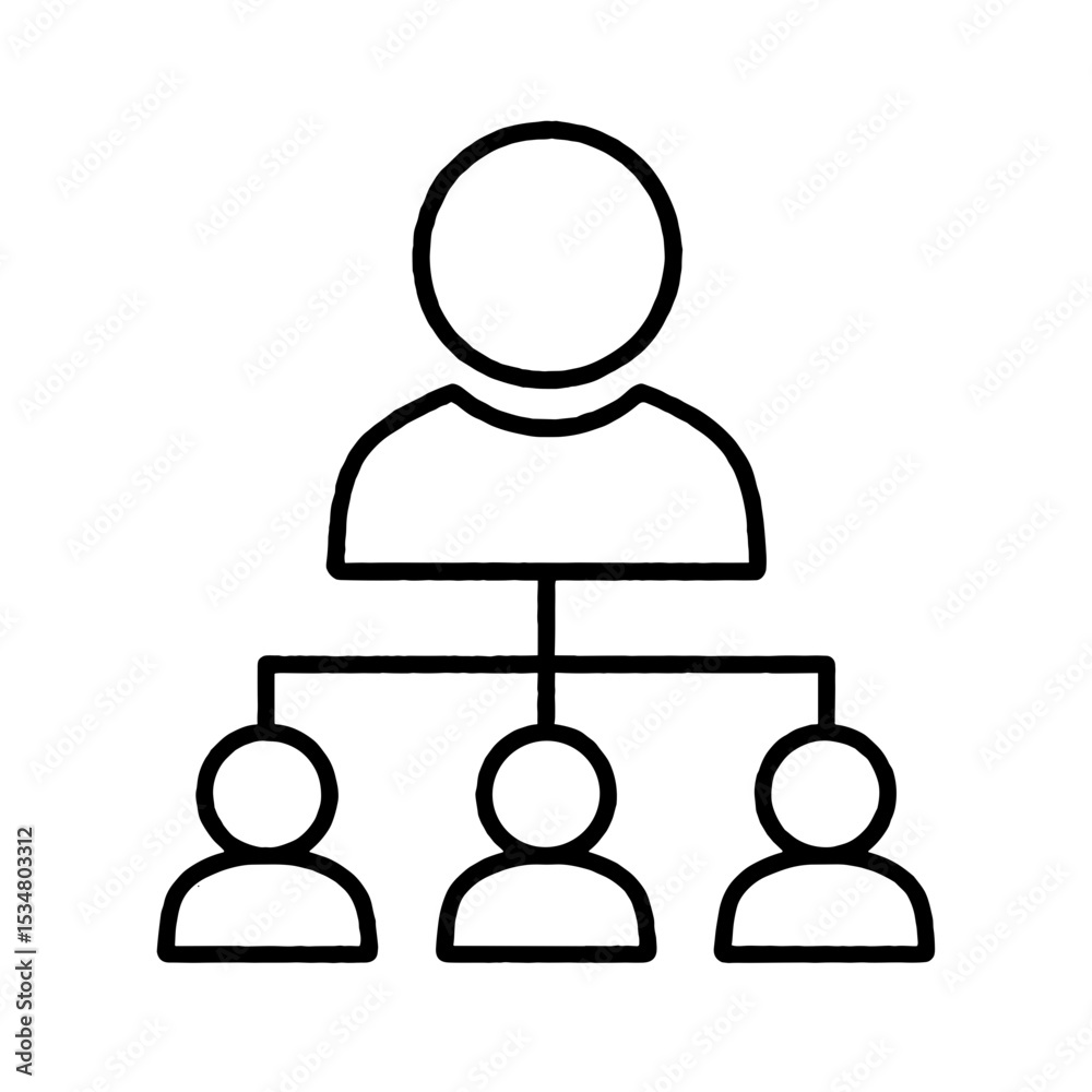 Fototapeta premium Hierarchy structure icon — represents leadership and organizational chart