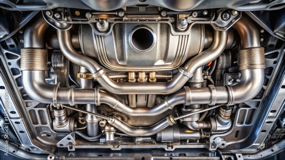 Exhaust system disassembly revealing engine internals Exhaust system disassembly revealing engine internals