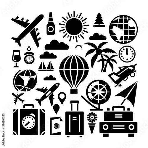 Plane Globe Icon stock vector illustration flat design

