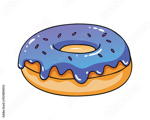 Delicious Blueberry Glazed Donut – Sweet, Colorful Dessert Treat