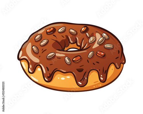 "Delicious Chocolate Donut – Sweet, Creamy, and Nutty Treat"