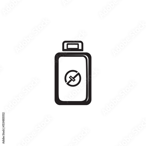 Black and White Pesticide Bottle Icon Symbol Illustrating Pest Control