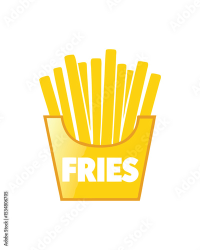 Yellow Fries Box Filled with Crispy Golden French Fries