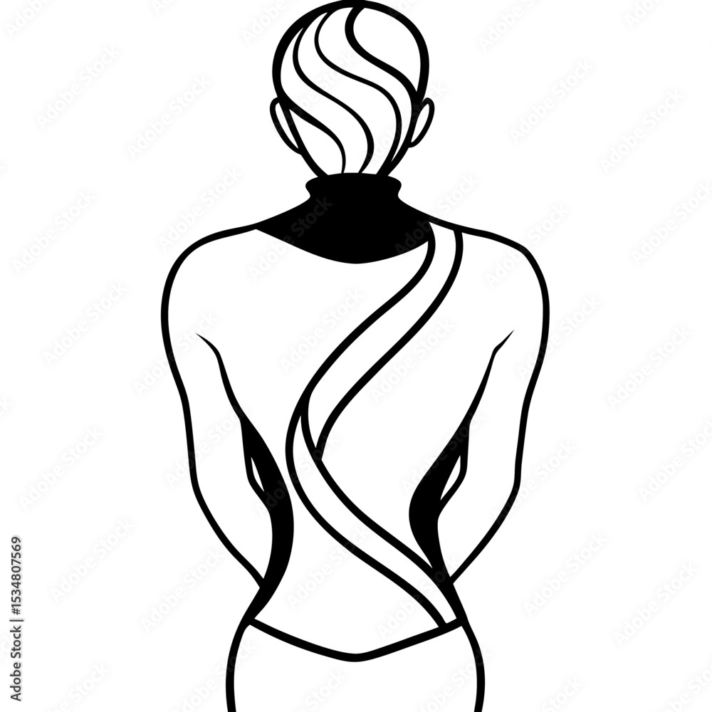 Fototapeta premium back-view-with-twisted-torso