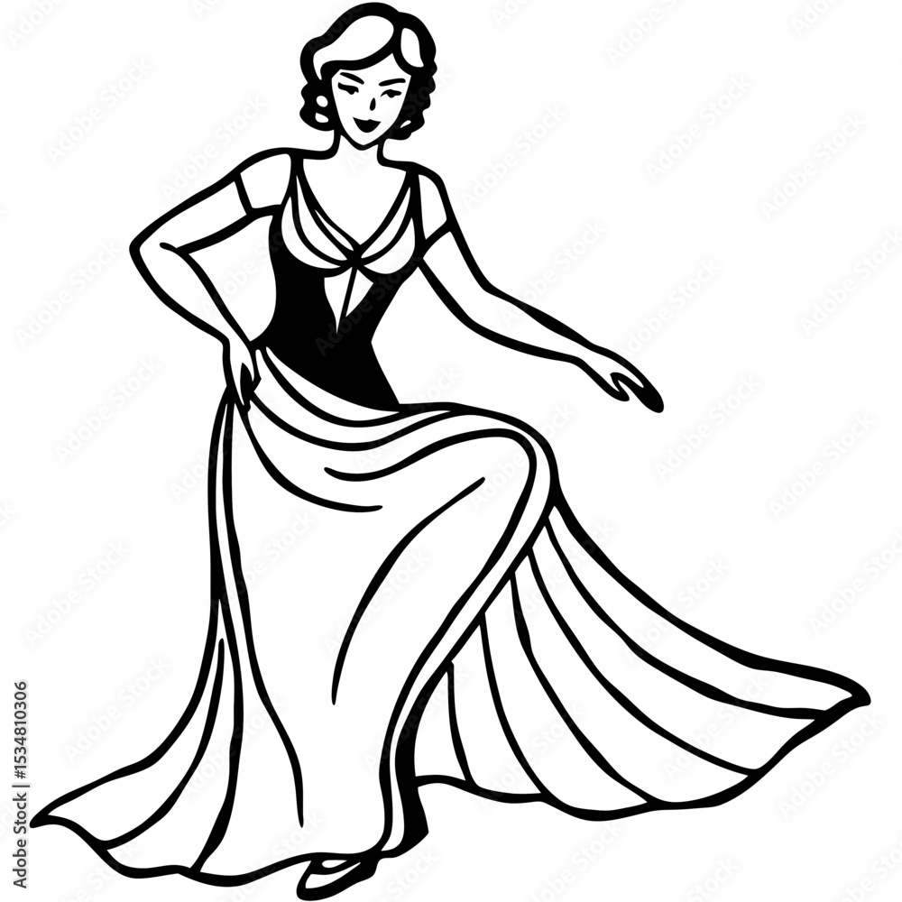 Fototapeta premium evening-gown-pose