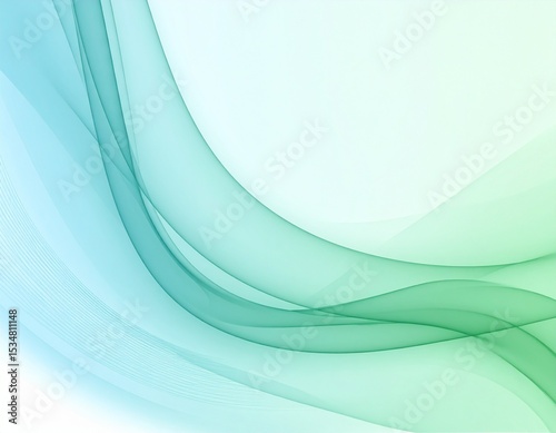 Soft green and blue abstract waves 淡い緑と青の抽象的な波 2