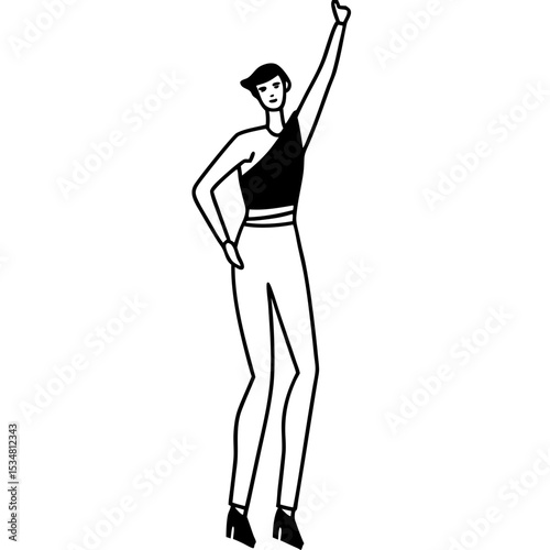 fashion-figure-with-one-arm-up