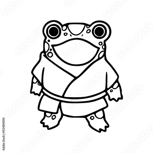 frog warrior outline graphic