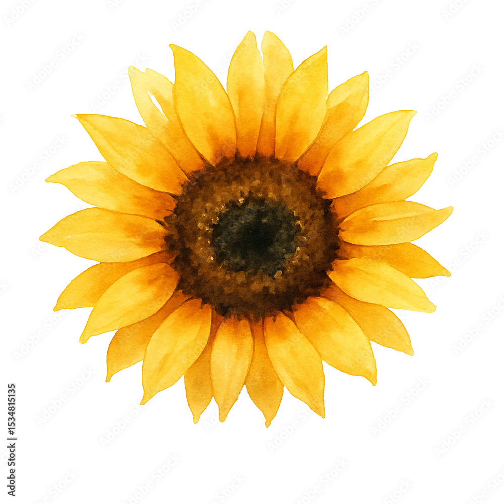 Naklejka premium Realistic Yellow Sunflower for Print Design