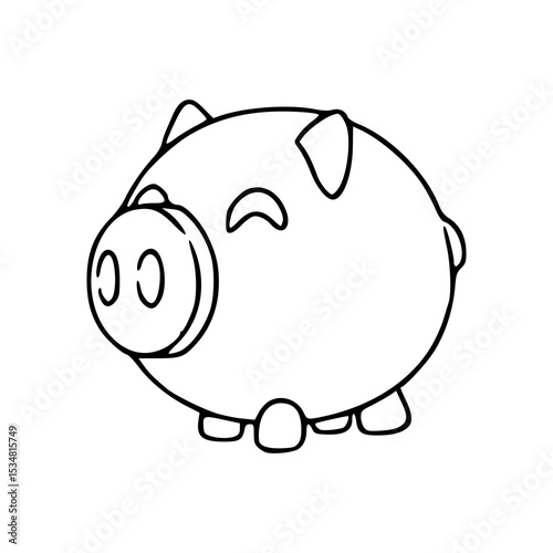 simple piggy bank outline icon