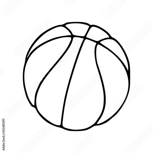 simple basketball ball outline vector