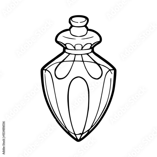 mystical flask outline design for magic and fantasy