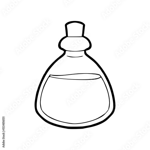 mystical flask outline design for magic and fantasy