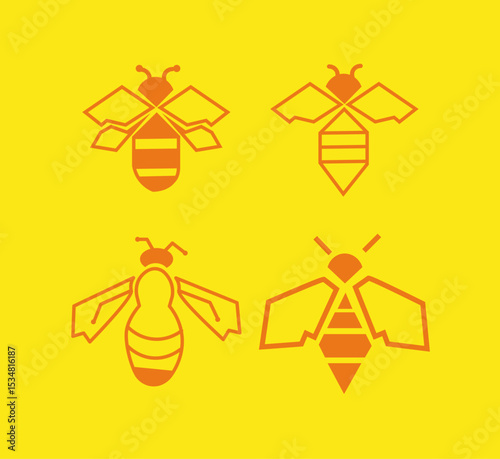 Bee icons set