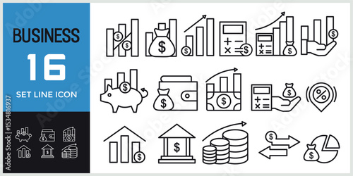 Business  Line Editable Icons set. Vector illustration in modern thin line style of finance and management related icons: planning, partnership, analytics, and more. Pictograms and infographics