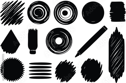 Adobe Illustrator Artwork set of pint broush
