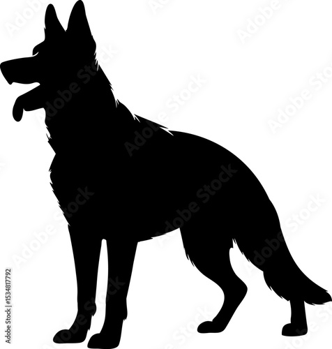 Standing German Shepherd Silhouette