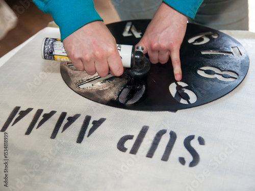 Marking text on a super AAAA bale of fine wool photo
