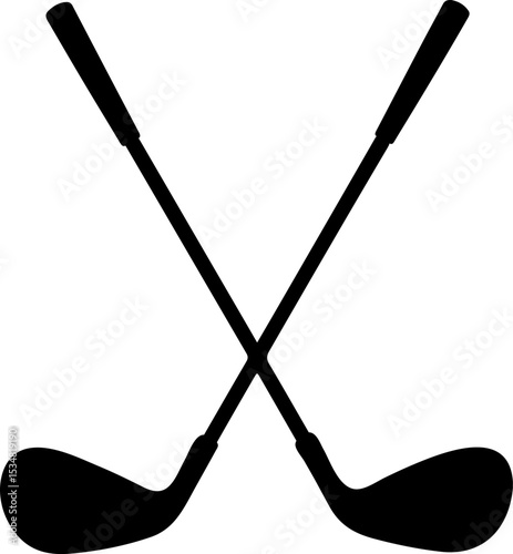 Crossed Golf Clubs Silhouette
