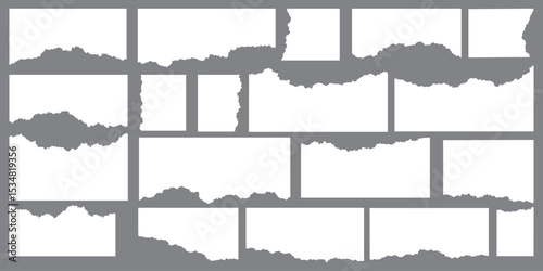 Set of Realistic paper rips texture design Background